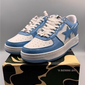 A Bathing Ape Sta White Mirror Lite Blue - Size 9.5